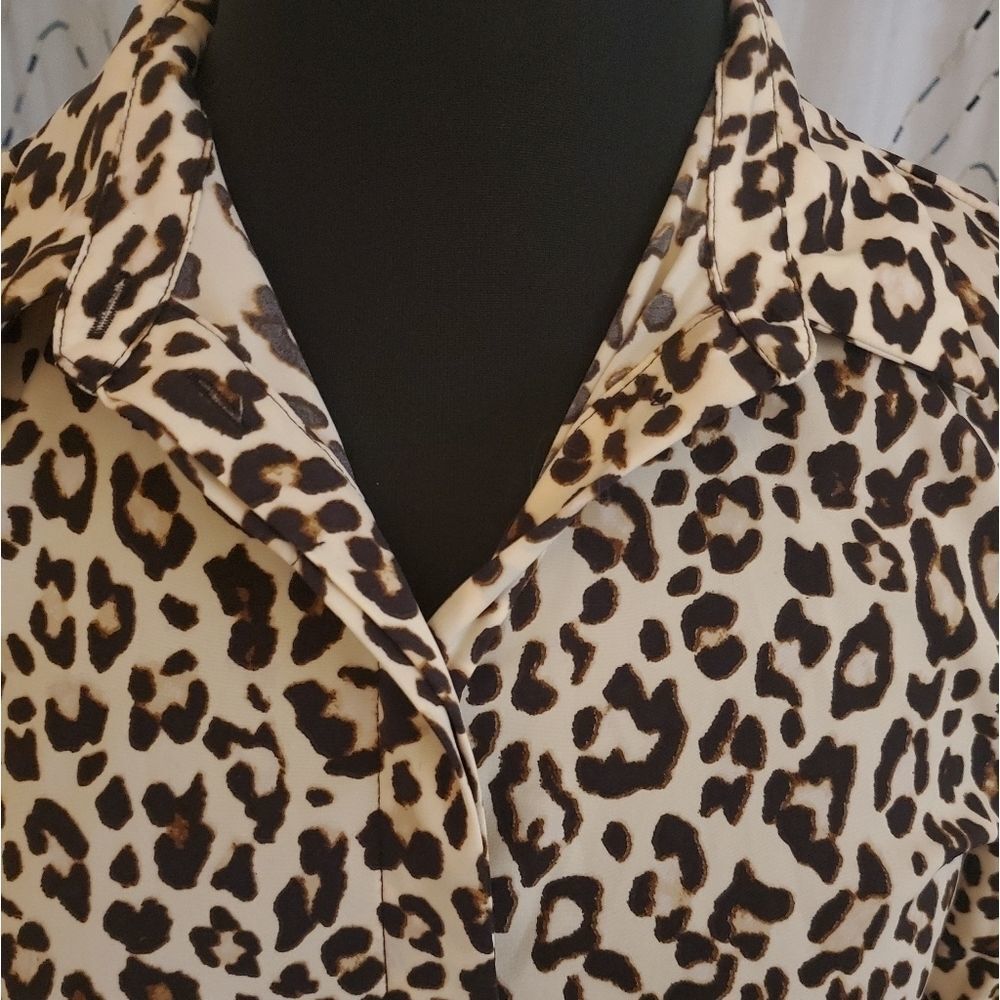 H&M Leopard Print Button Down Blouse - image 3